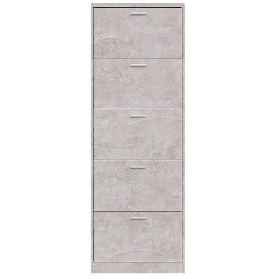 Schoenenkast 59x17x169 cm bewerkt hout betongrijs 59 x 17 x 169 cm Betongrijs