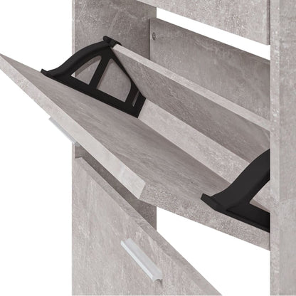 Schoenenkast 59x17x169 cm bewerkt hout betongrijs 59 x 17 x 169 cm Betongrijs