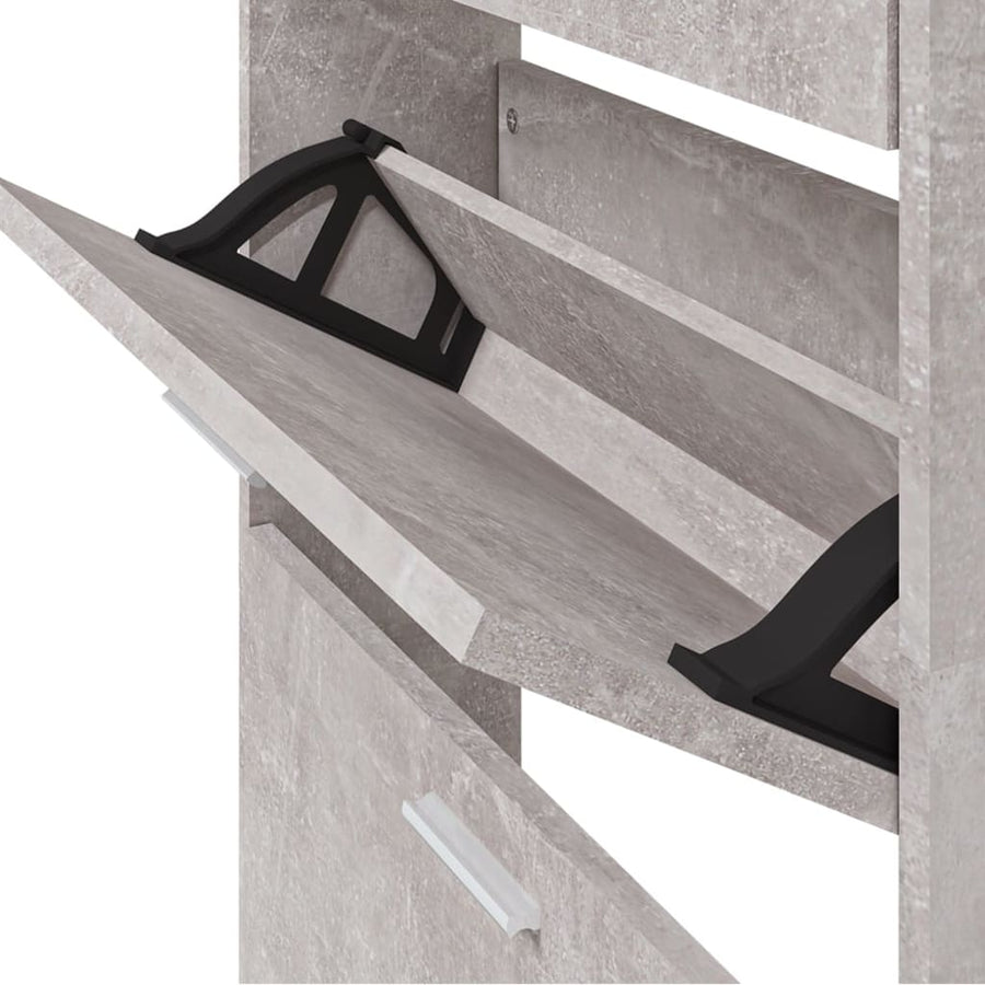 Schoenenkast 59x17x169 cm bewerkt hout betongrijs 59 x 17 x 169 cm Betongrijs