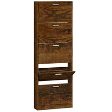 Schoenenkast 59x17x169 cm bewerkt hout gerookt eikenkleurig 59 x 17 x 169 cm Gerookt eiken