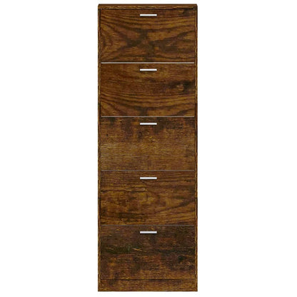 Schoenenkast 59x17x169 cm bewerkt hout gerookt eikenkleurig 59 x 17 x 169 cm Gerookt eiken