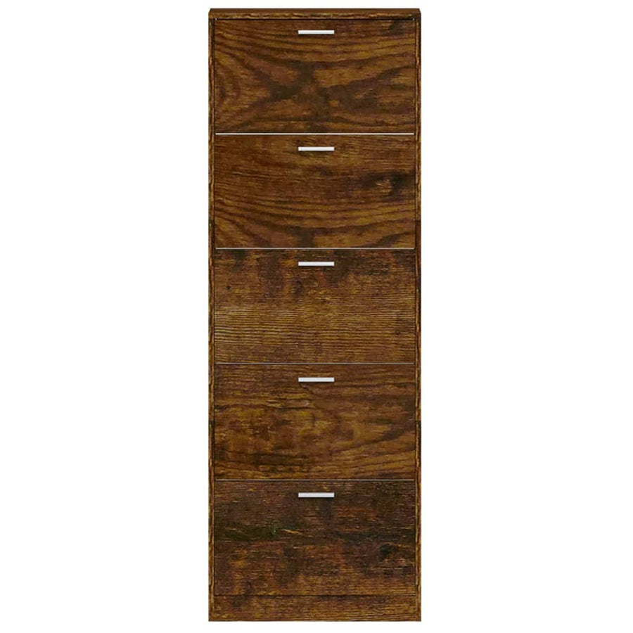 Schoenenkast 59x17x169 cm bewerkt hout gerookt eikenkleurig 59 x 17 x 169 cm Gerookt eiken