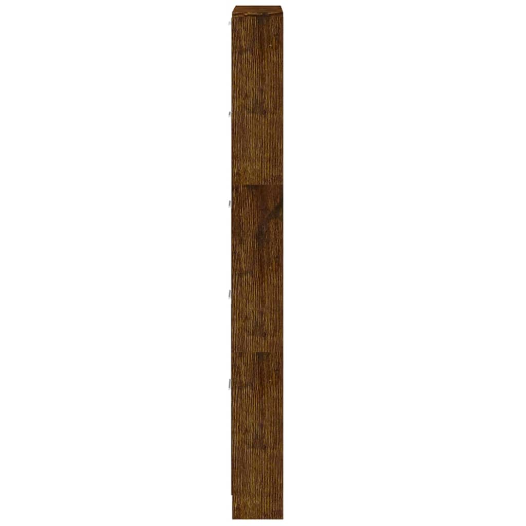 Schoenenkast 59x17x169 cm bewerkt hout gerookt eikenkleurig 59 x 17 x 169 cm Gerookt eiken