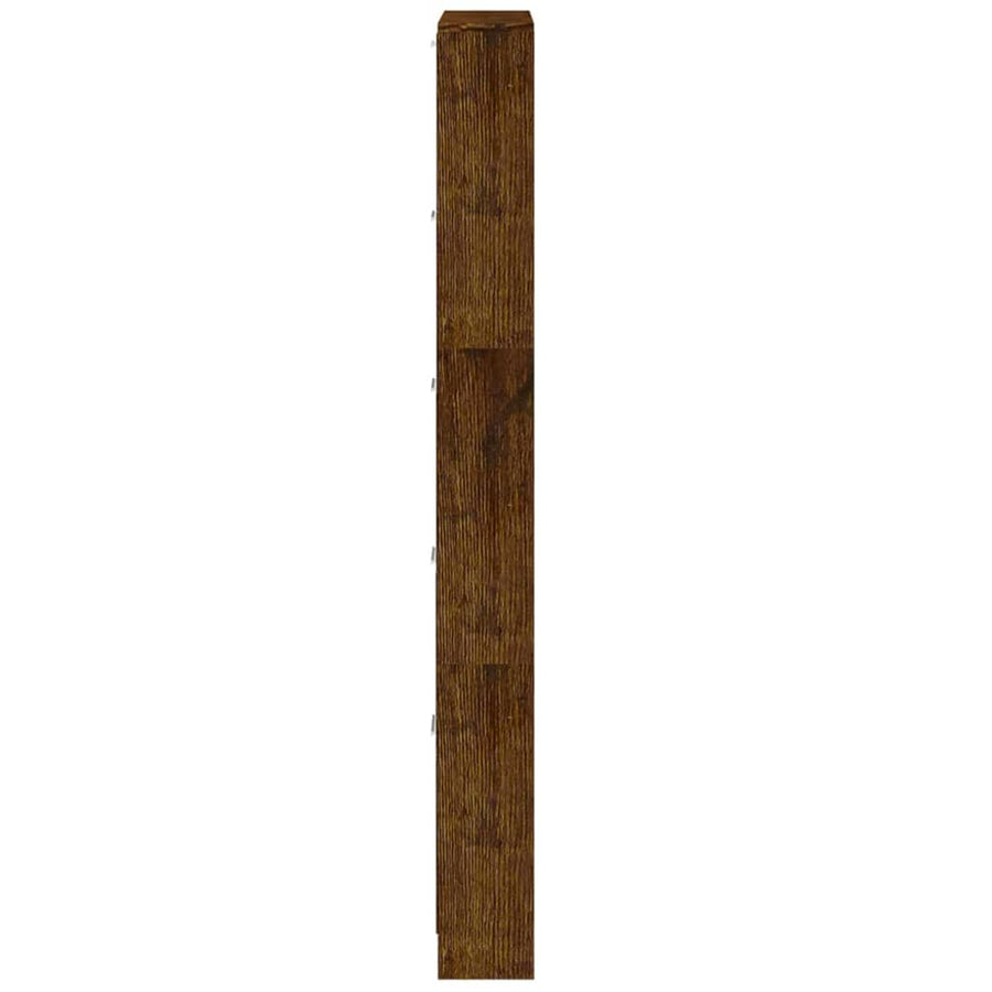 Schoenenkast 59x17x169 cm bewerkt hout gerookt eikenkleurig 59 x 17 x 169 cm Gerookt eiken