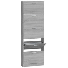 Schoenenkast 59x17x169 cm bewerkt hout grijs sonoma eikenkleur 59 x 17 x 169 cm Grijs sonoma