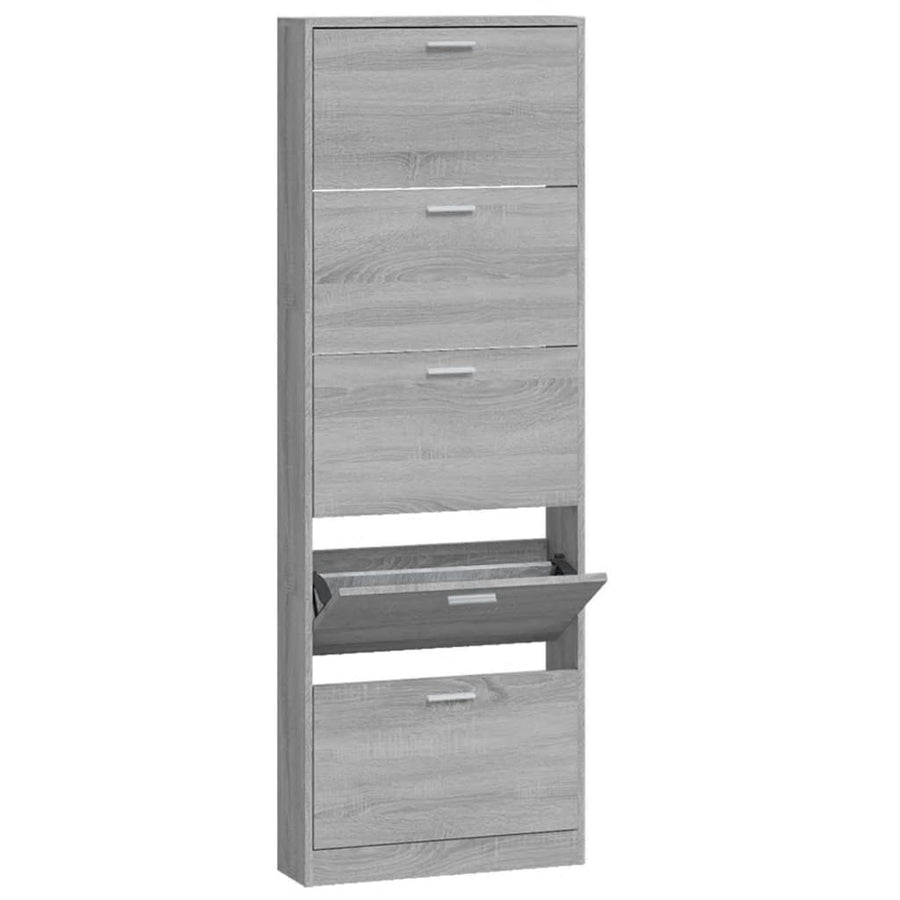 Schoenenkast 59x17x169 cm bewerkt hout grijs sonoma eikenkleur 59 x 17 x 169 cm Grijs sonoma