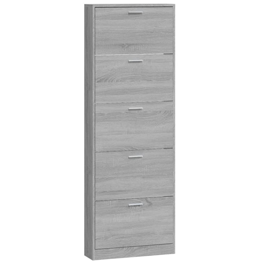 Schoenenkast 59x17x169 cm bewerkt hout grijs sonoma eikenkleur 59 x 17 x 169 cm Grijs sonoma