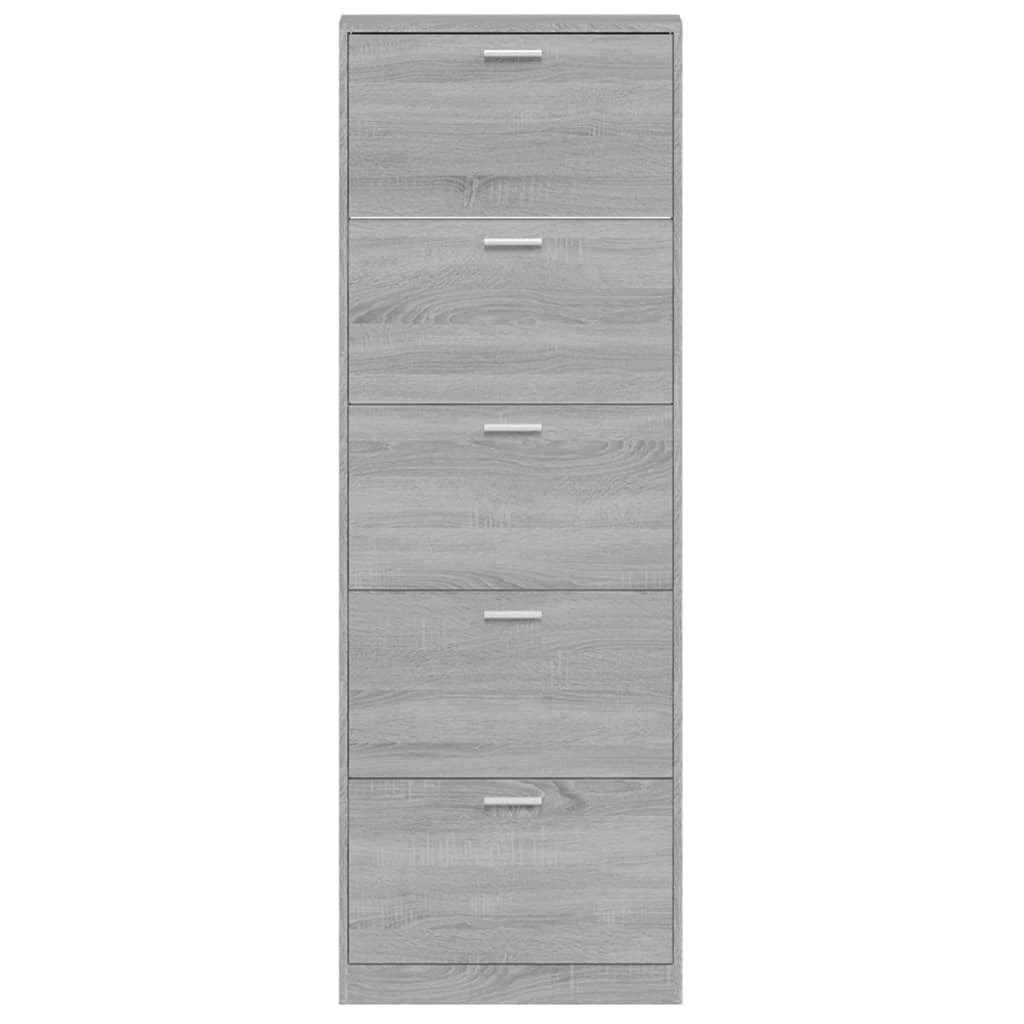 Schoenenkast 59x17x169 cm bewerkt hout grijs sonoma eikenkleur 59 x 17 x 169 cm Grijs sonoma