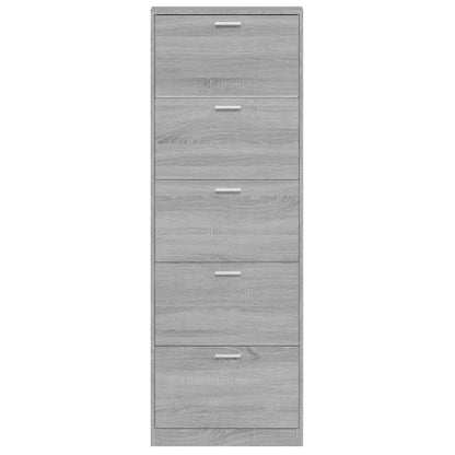 Schoenenkast 59x17x169 cm bewerkt hout grijs sonoma eikenkleur 59 x 17 x 169 cm Grijs sonoma