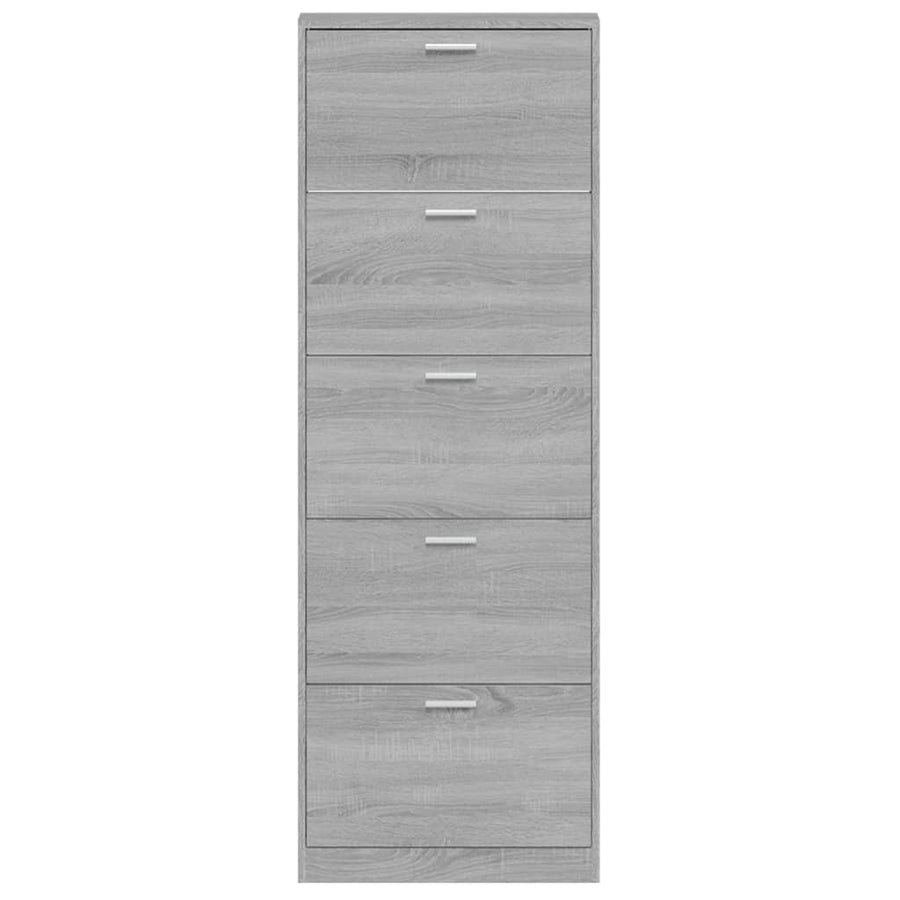 Schoenenkast 59x17x169 cm bewerkt hout grijs sonoma eikenkleur 59 x 17 x 169 cm Grijs sonoma