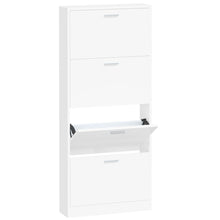 Schoenenkast 59x17x150 cm bewerkt hout wit 59 x 17 x 150 cm Wit