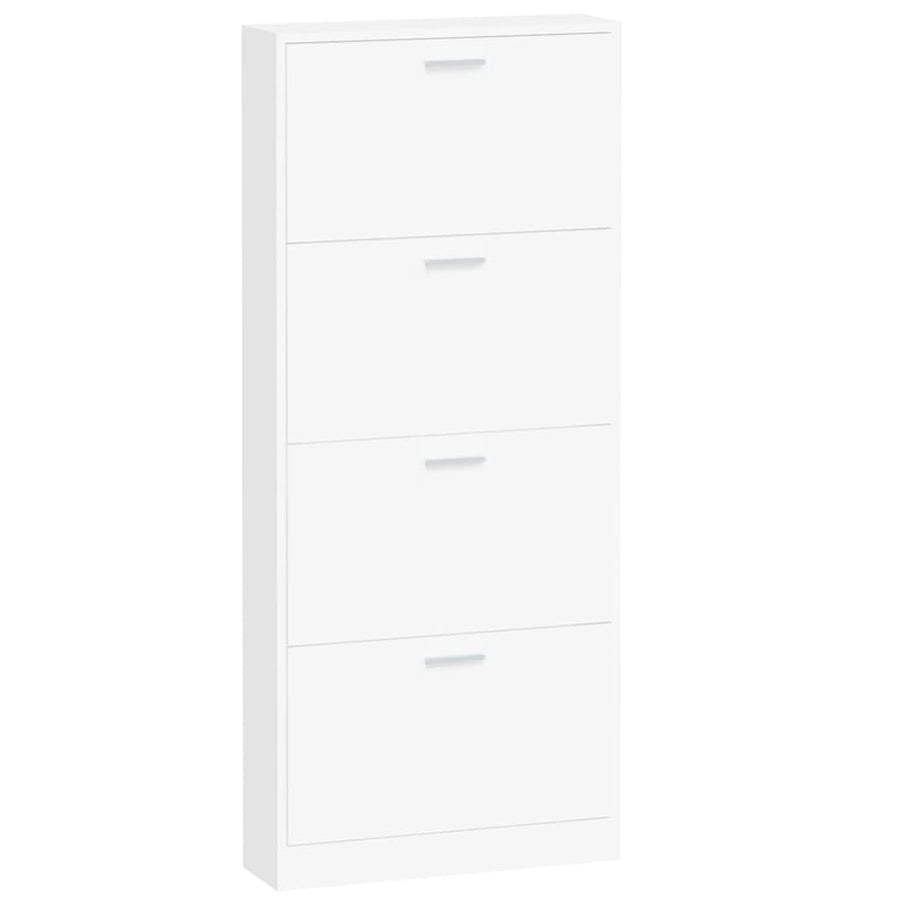 Schoenenkast 59x17x150 cm bewerkt hout wit 59 x 17 x 150 cm Wit