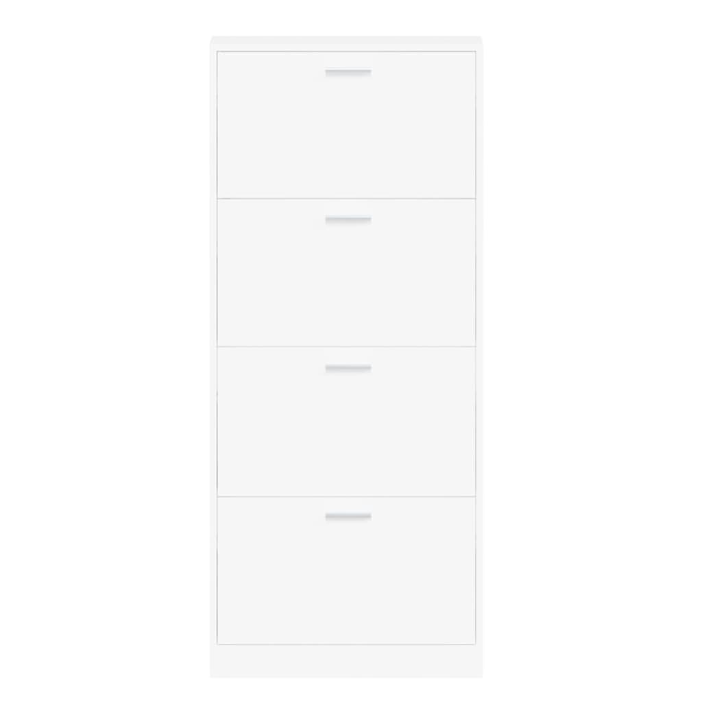 Schoenenkast 59x17x150 cm bewerkt hout wit 59 x 17 x 150 cm Wit