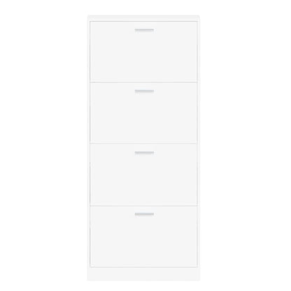Schoenenkast 59x17x150 cm bewerkt hout wit 59 x 17 x 150 cm Wit
