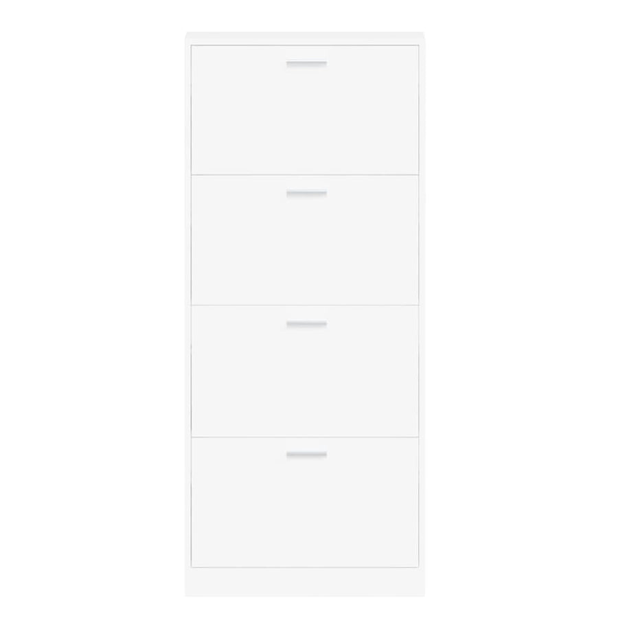 Schoenenkast 59x17x150 cm bewerkt hout wit 59 x 17 x 150 cm Wit