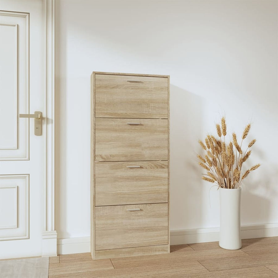 Schoenenkast 59x17x150 cm bewerkt hout eikenkleurig 59 x 17 x 150 cm Eiken
