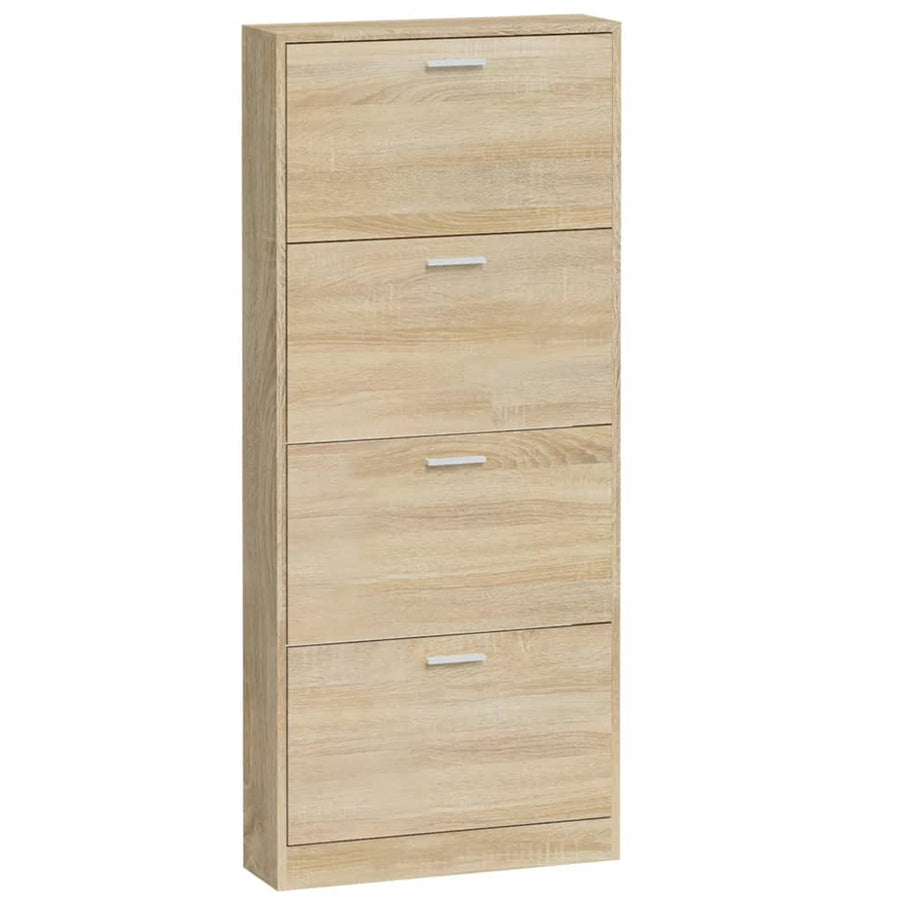 Schoenenkast 59x17x150 cm bewerkt hout eikenkleurig 59 x 17 x 150 cm Eiken