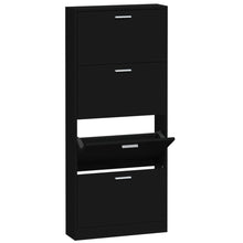 Schoenenkast 59x17x150 cm bewerkt hout zwart 59 x 17 x 150 cm Zwart
