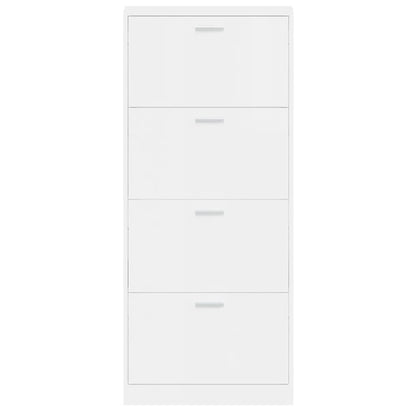 Schoenenkast 59x17x150 cm bewerkt hout hoogglans wit 59 x 17 x 150 cm Hoogglans wit