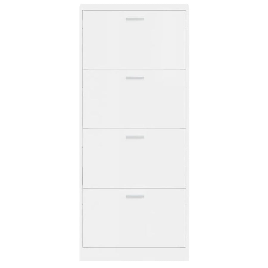 Schoenenkast 59x17x150 cm bewerkt hout hoogglans wit 59 x 17 x 150 cm Hoogglans wit
