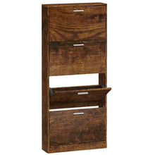 Schoenenkast 59x17x150 cm bewerkt hout gerookt eikenkleurig 59 x 17 x 150 cm Gerookt eiken