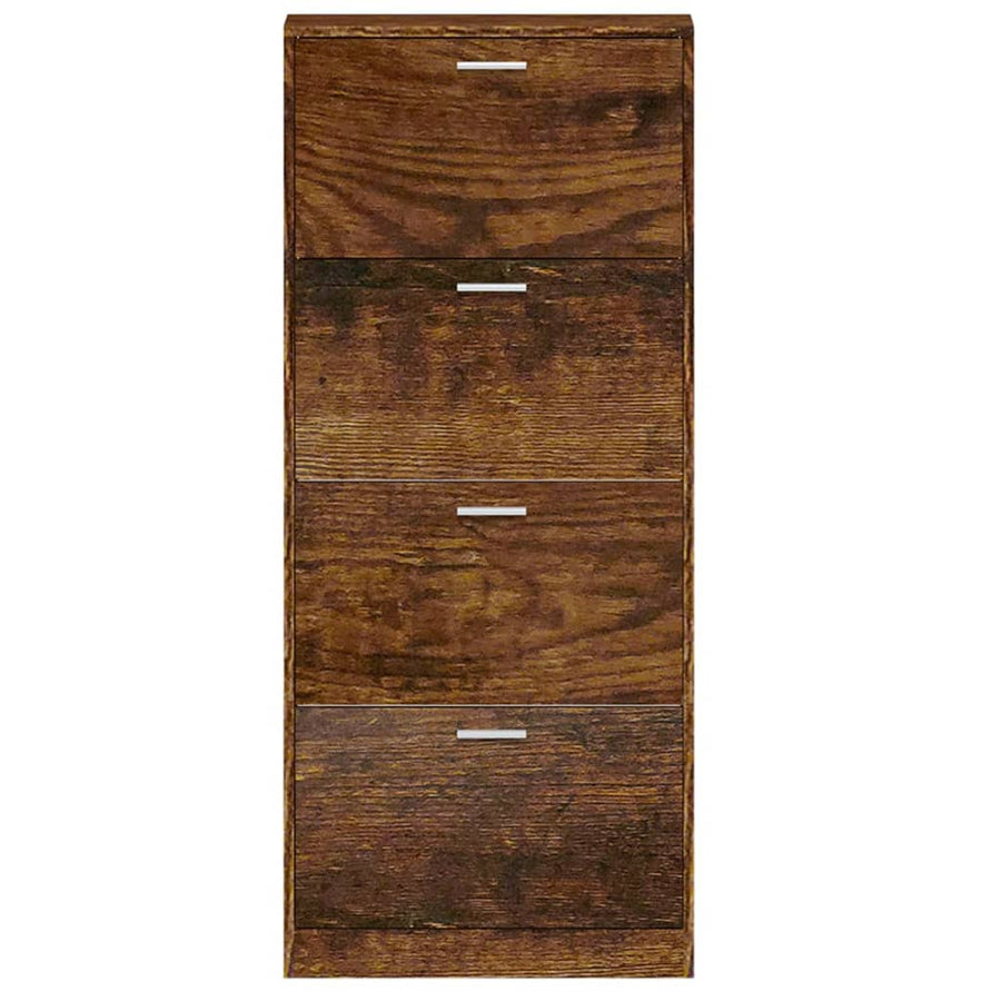 Schoenenkast 59x17x150 cm bewerkt hout gerookt eikenkleurig 59 x 17 x 150 cm Gerookt eiken