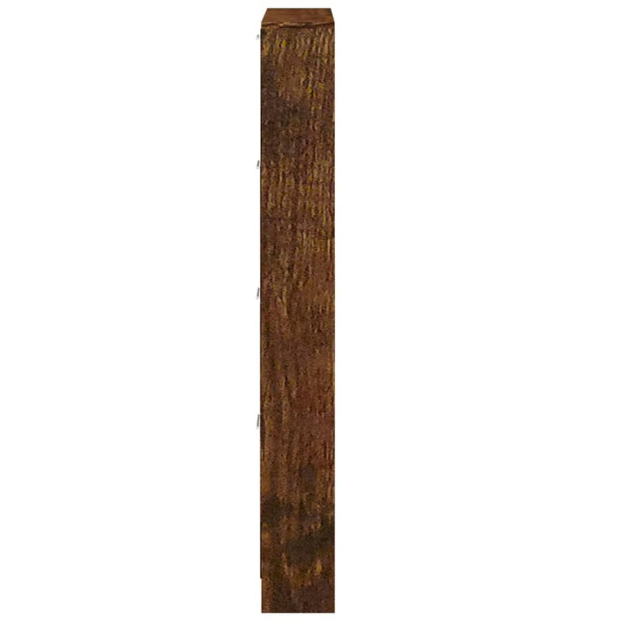 Schoenenkast 59x17x150 cm bewerkt hout gerookt eikenkleurig 59 x 17 x 150 cm Gerookt eiken
