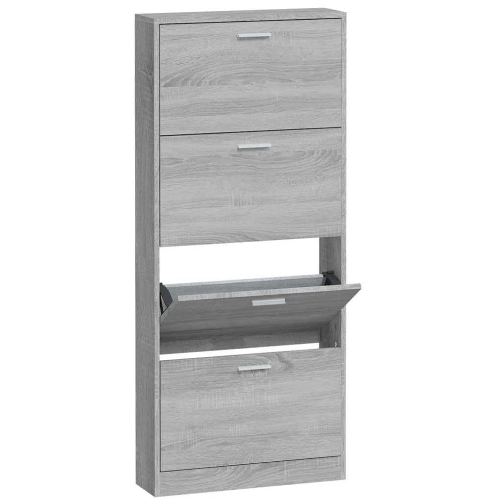 Schoenenkast 59x17x150 cm bewerkt hout grijs sonoma 59 x 17 x 150 cm Grijs sonoma