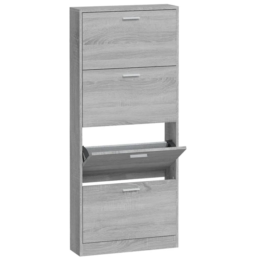 Schoenenkast 59x17x150 cm bewerkt hout grijs sonoma 59 x 17 x 150 cm Grijs sonoma