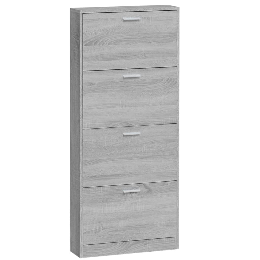 Schoenenkast 59x17x150 cm bewerkt hout grijs sonoma 59 x 17 x 150 cm Grijs sonoma