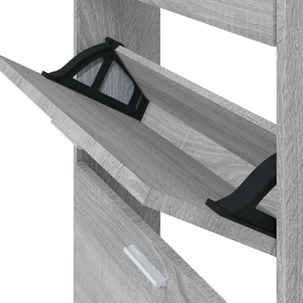 Schoenenkast 59x17x150 cm bewerkt hout grijs sonoma 59 x 17 x 150 cm Grijs sonoma