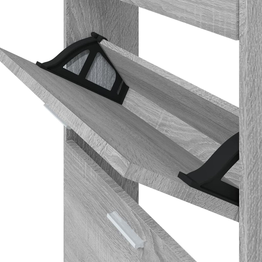 Schoenenkast 59x17x150 cm bewerkt hout grijs sonoma 59 x 17 x 150 cm Grijs sonoma