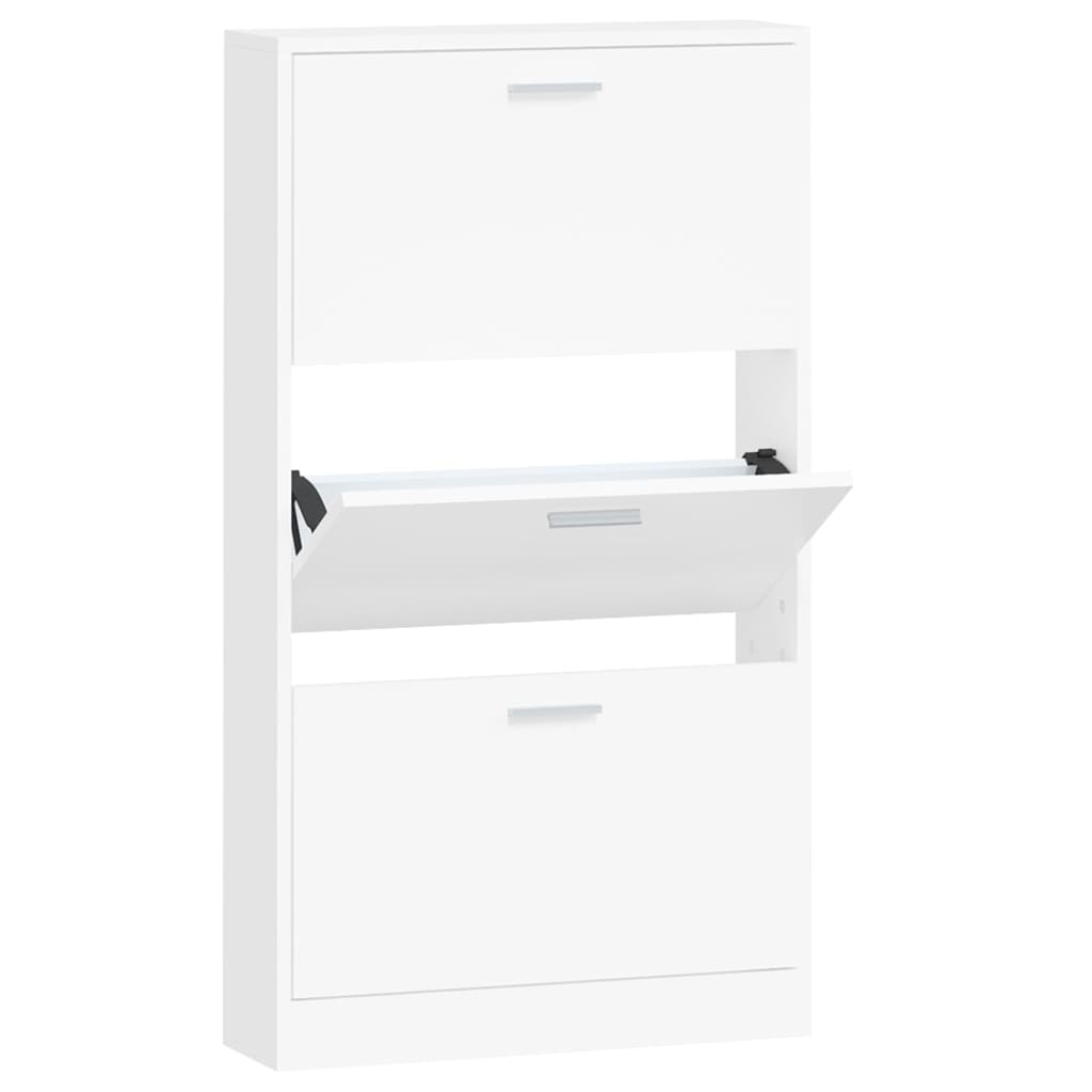 Schoenenkast 59x17x108 cm bewerkt hout wit 59 x 17 x 108 cm Wit