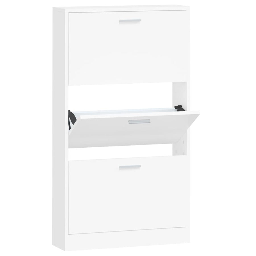 Schoenenkast 59x17x108 cm bewerkt hout wit 59 x 17 x 108 cm Wit