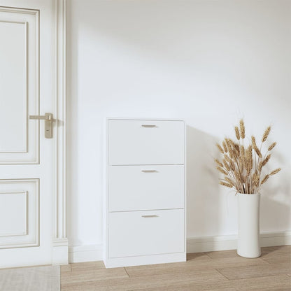 Schoenenkast 59x17x108 cm bewerkt hout wit 59 x 17 x 108 cm Wit