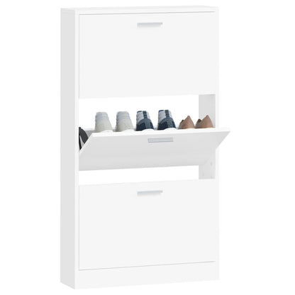 Schoenenkast 59x17x108 cm bewerkt hout wit 59 x 17 x 108 cm Wit
