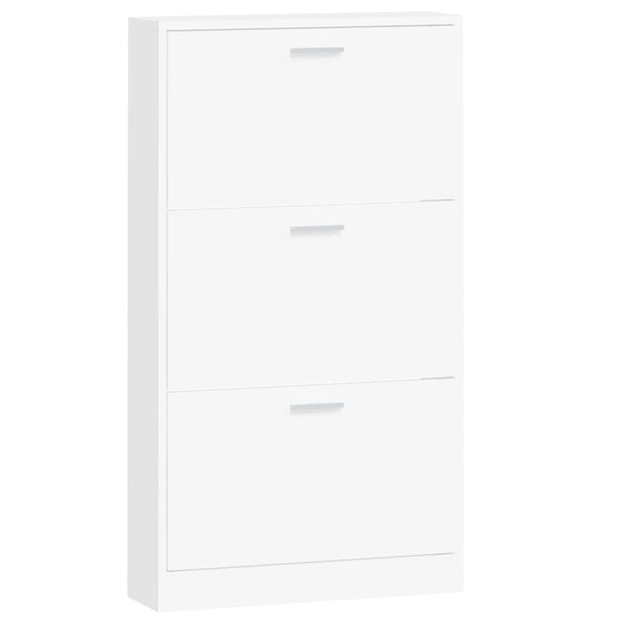 Schoenenkast 59x17x108 cm bewerkt hout wit 59 x 17 x 108 cm Wit