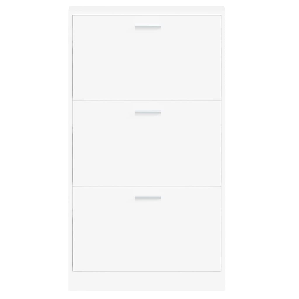 Schoenenkast 59x17x108 cm bewerkt hout wit 59 x 17 x 108 cm Wit