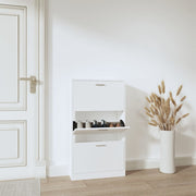 Schoenenkast 59x17x108 cm wit bewerkt hout