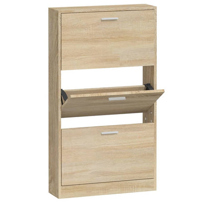 Schoenenkast 59x17x108 cm bewerkt hout eikenkleurig 59 x 17 x 108 cm Eiken