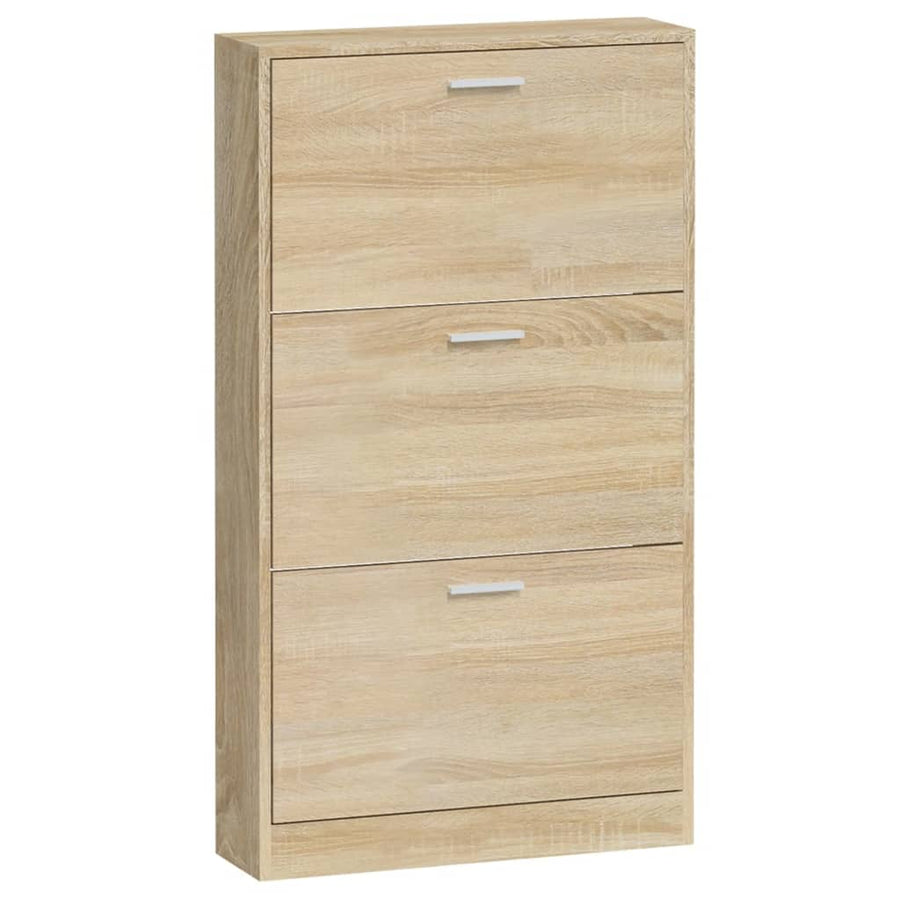 Schoenenkast 59x17x108 cm bewerkt hout eikenkleurig 59 x 17 x 108 cm Eiken