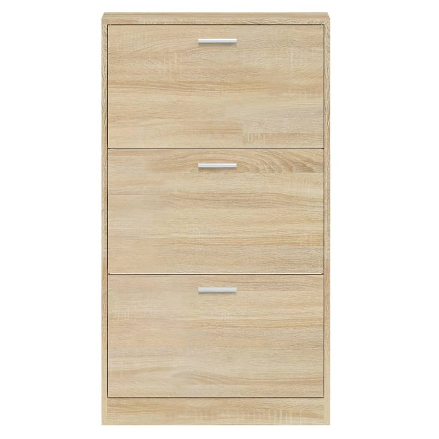 Schoenenkast 59x17x108 cm bewerkt hout eikenkleurig 59 x 17 x 108 cm Eiken