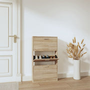 Schoenenkast 59x17x108 cm eiken bewerkt hout