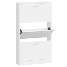 Schoenenkast 59x17x108 cm bewerkt hout hoogglans wit