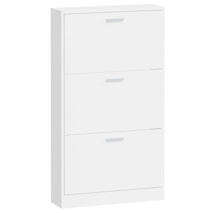 Schoenenkast 59x17x108 cm bewerkt hout hoogglans wit