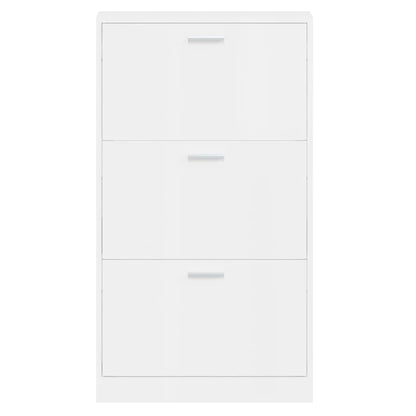 Schoenenkast 59x17x108 cm bewerkt hout hoogglans wit