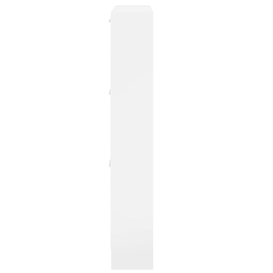 Schoenenkast 59x17x108 cm bewerkt hout hoogglans wit