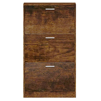 Schoenenkast 59x17x108 cm bewerkt hout gerookt eikenkleurig 59 x 17 x 108 cm Gerookt eiken