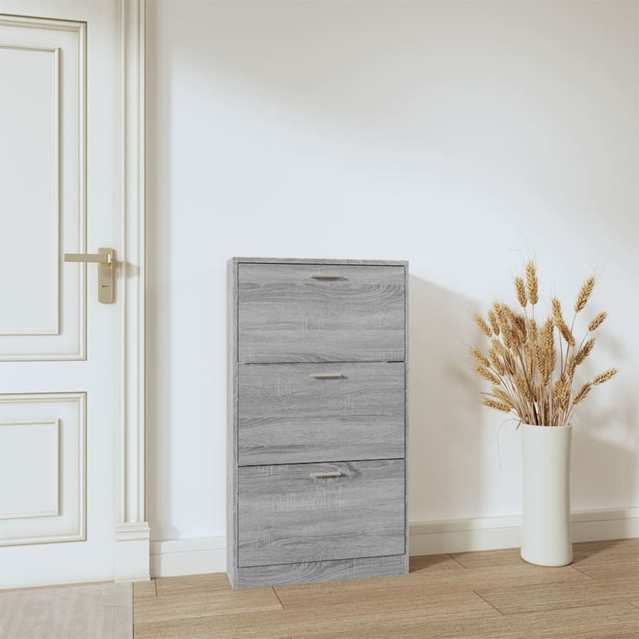 Schoenenkast 59x17x108 cm bewerkt hout grijs sonoma 59 x 17 x 108 cm Grijs sonoma