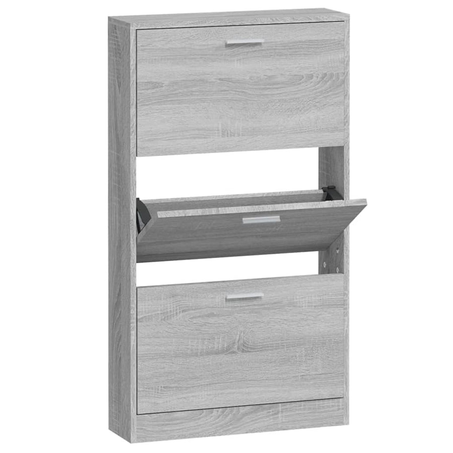 Schoenenkast 59x17x108 cm bewerkt hout grijs sonoma 59 x 17 x 108 cm Grijs sonoma
